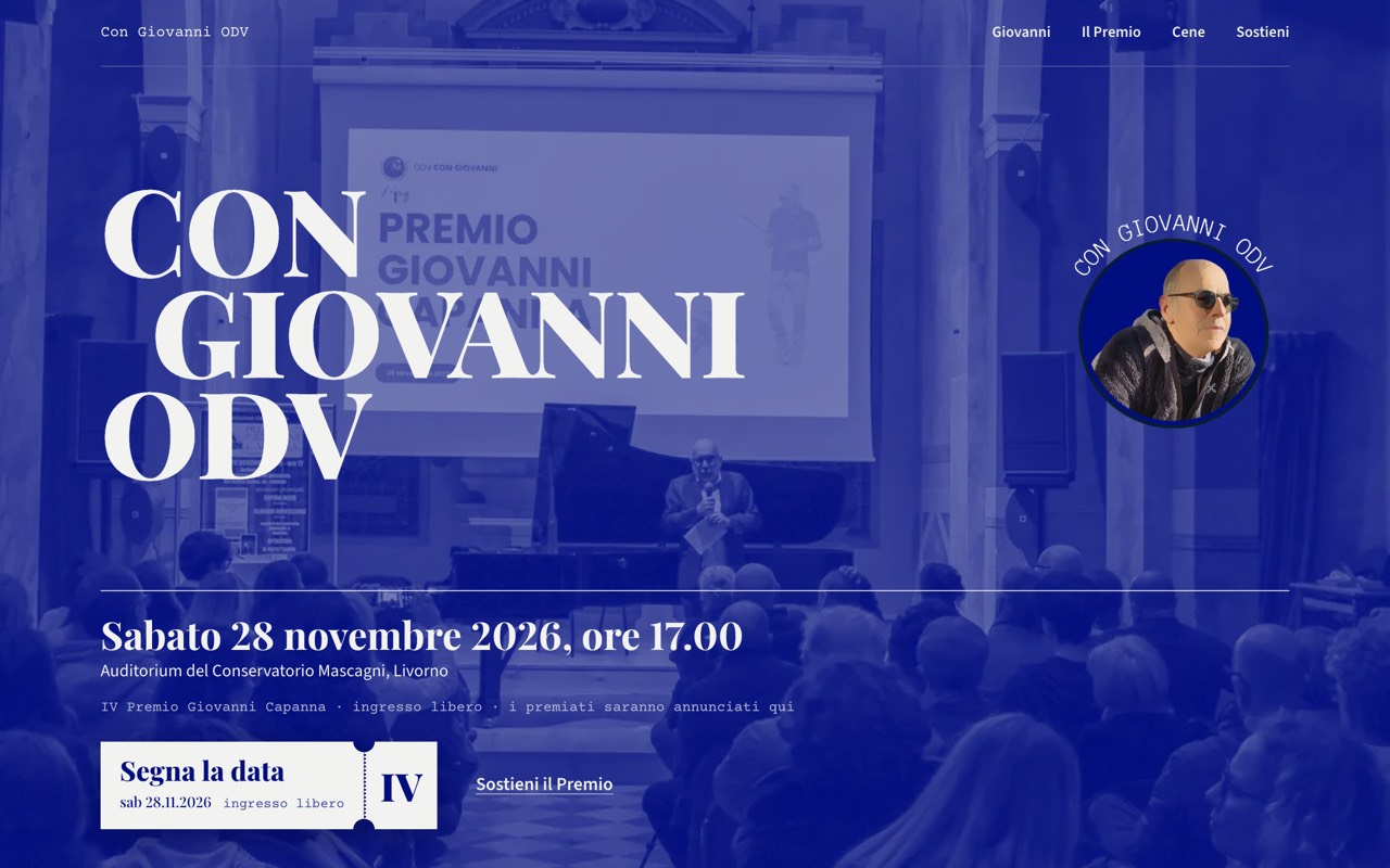Home page del sito di Con Giovanni ODV