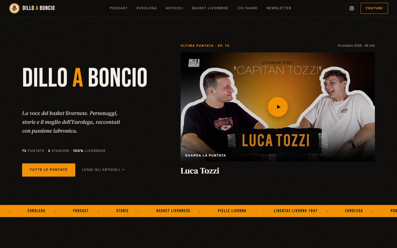 Home page del sito di Dillo a Boncio