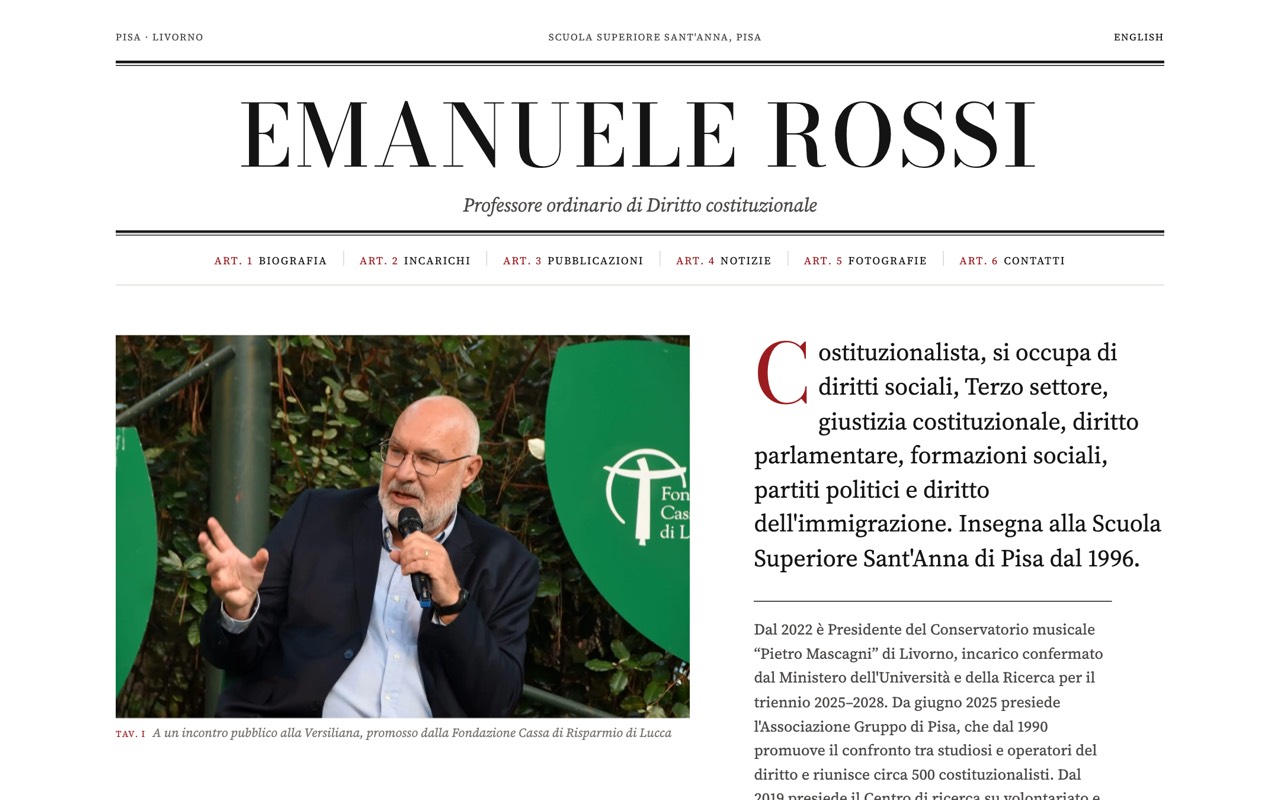 Home page del sito di Emanuele Rossi